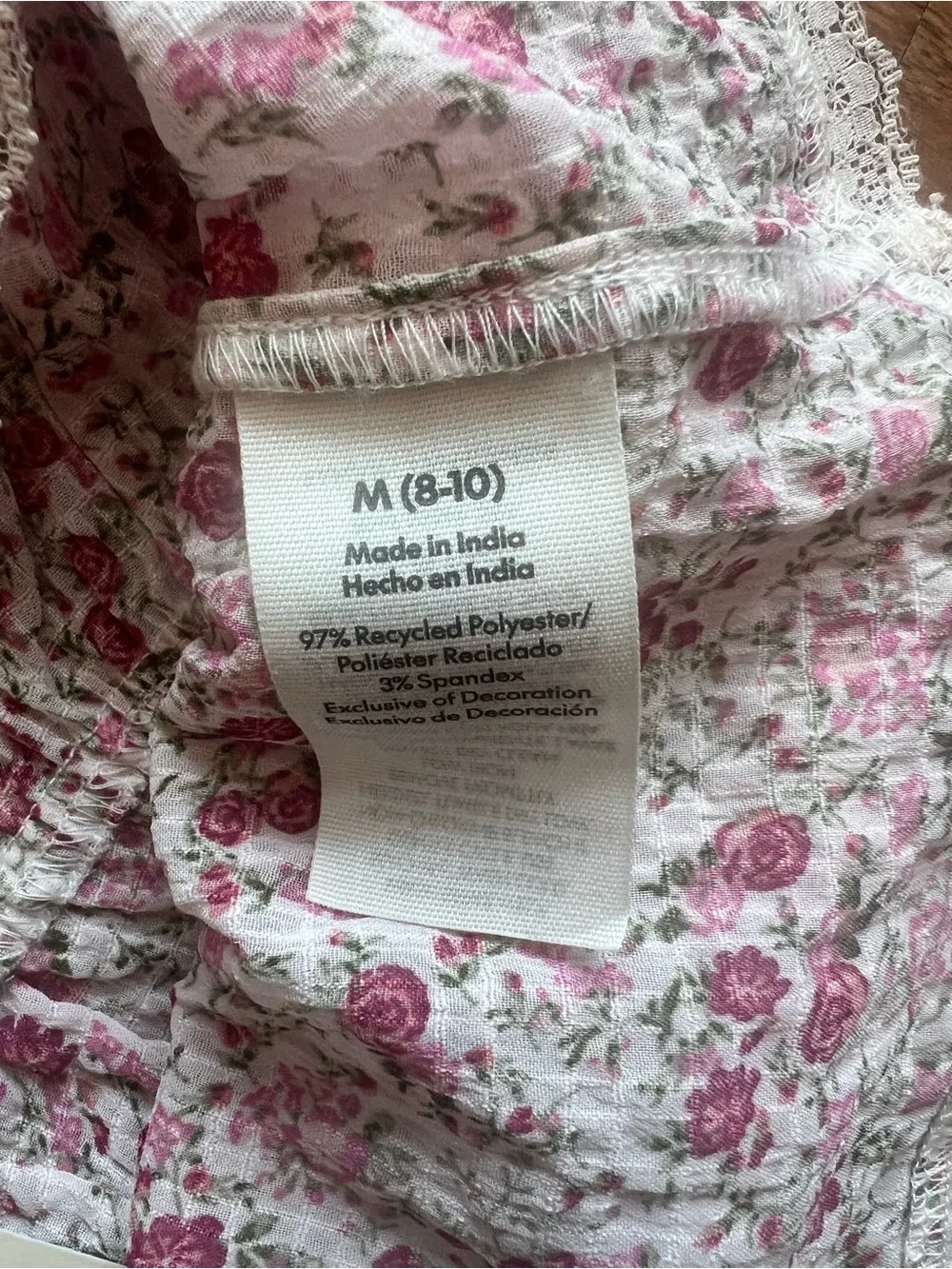 💕No Boundaries Pink Floral Lace-Trim Cami Tank-M-NWT💕